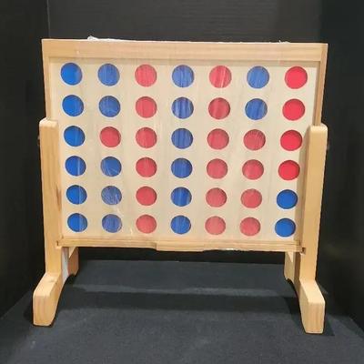 Large Wooden Oversized Connect Four Game - Red & Blue - Complete Set