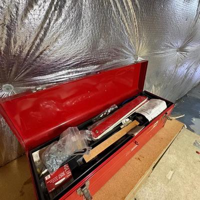 30” Craftsman Metal Carpenter’s Toolbox Filled With Various Tools