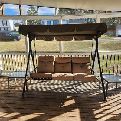 Patio Swing And Side Tables