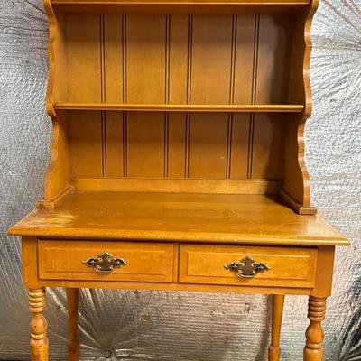 Wood Secretary desk With Hutch