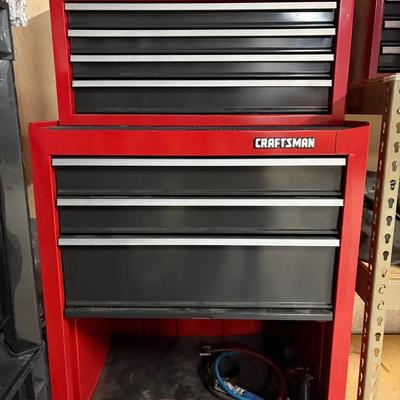 Craftsman Two-Piece Tool Chest on Casters Filled With Tools