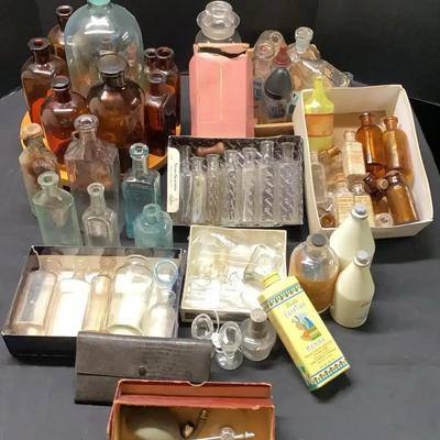 Vintage Glass Bottle Collection with Apothecary, Baby Bottles & Specialty Shapes