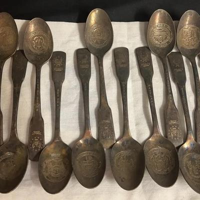 Thirteen Silver-Plated 1976 Bicentennial Confederate State Spoons