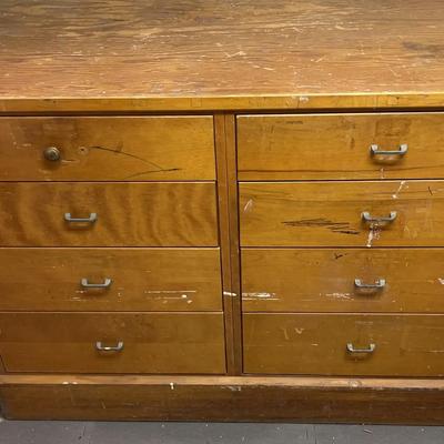 Wooden Dresser with Nine Drawers