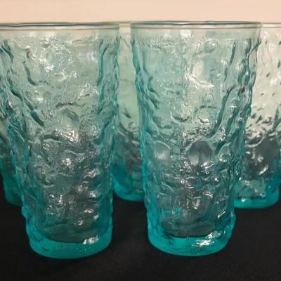 Vintage Textured Glass Tumblers, Possibly Anchor Hocking (Set of 5)
