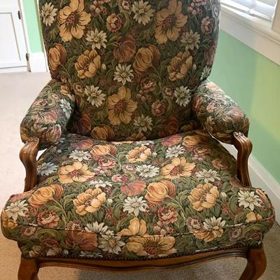 Floral Upholstered Accent Arm Chair