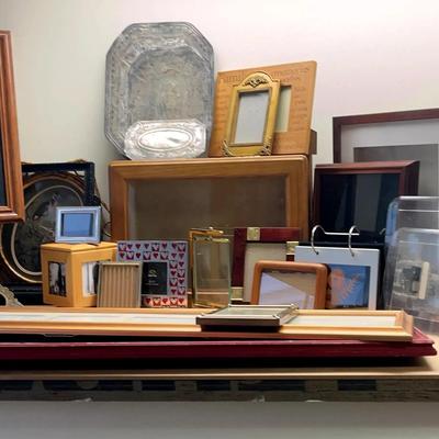 Decorative Picture Frame Collection with Wood & Metal Frames and Glass-Top Display Case
