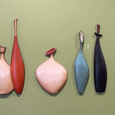 Sexton Mid-Century Modern Metal Wall Art, Set of Eight