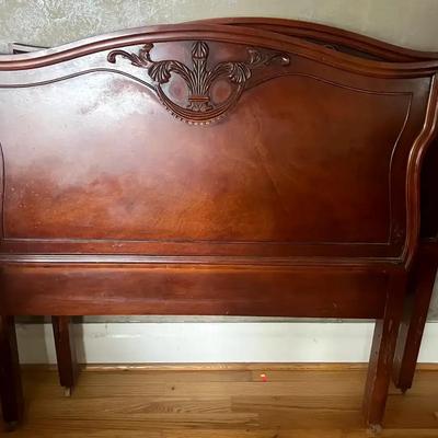 Pair of Twin Wooden Headboards with Side Rails