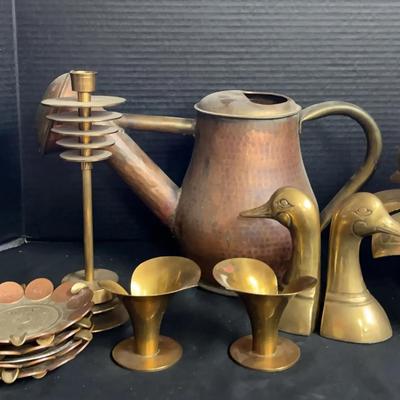 Brass-Look Décor with Candle Holders, Bookends & Copper-Style Watering Can