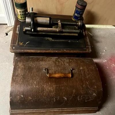 Vintage Edison Home Phonograph with Cylinders