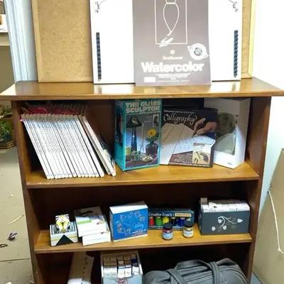 Singer “Merritt” Sewing Machine with Case, Crafting Books, Draft Table & Creative Supplies