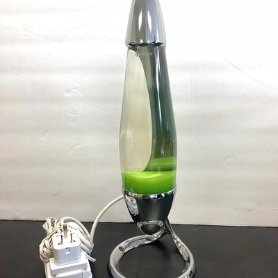 Mathmos Lava Lamp Neo Silver With Green Lava