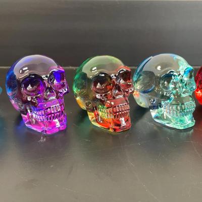 Collection Of Colorful Acrylic Skulls (5)