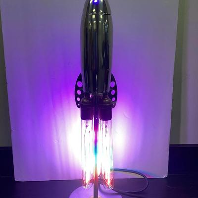 Silver Spaceship Rocket Edison Bulb Lamp