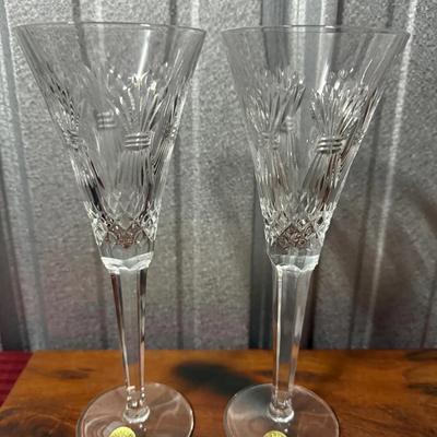 Vintage Waterford Crystal “The Millennium Collection” A Toast To The Year 2000-Champagne Flutes 