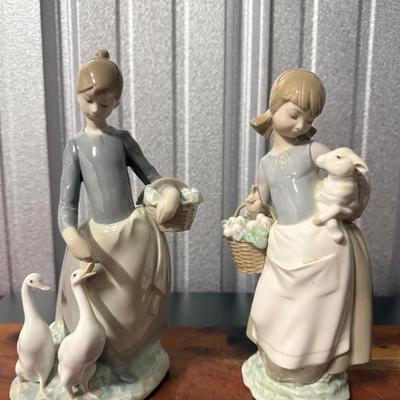 LLADRO Vintage Pieces 
“Pacing The Ducks” & “Girl With Lamb”

