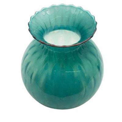 Sale Photo Thumbnail #34: Lot 050  
Blue Optic Swirl Style MCM Glass Vase