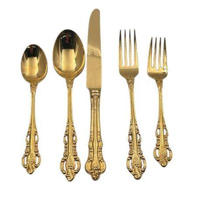 Sale Photo Thumbnail #72: Lot 106   
Vintage Gold Tone Partial Flatware Set