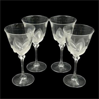 Sale Photo Thumbnail #82: Lot 131  
Cristal D'Arques, Durand Florence Wine Glasses, Set of Four (4)