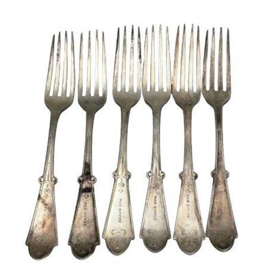 Sale Photo Thumbnail #62: Lot 087   
Poe House Vintage Flatware, Set of Six (6) Silver Plate Forks