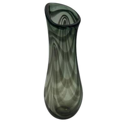 Sale Photo Thumbnail #31: Lot 047   
Art Glass Vase, Smokey Gray Handblown