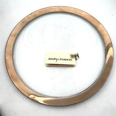 Sale Photo Thumbnail #79: Lot 124  
Dorothy C. Thorpe, 18 Kt Gold Rimmed Clear Round Glass Serving Platter