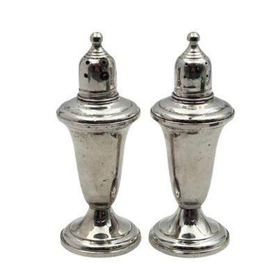 Sale Photo Thumbnail #14: Lot 019  
Woodward Lothrop, Weighted Sterling Silver Salt & Pepper Shakers, Two Piece Set