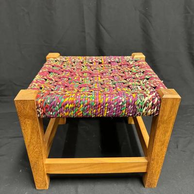 295: Hand Woven Rope Seat Stool 