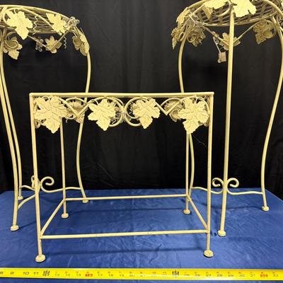 540: Decorative Metal Grape Vine Plant Stand Set (3-Piece)