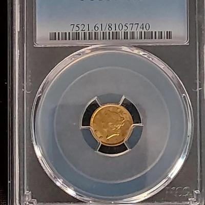1853 $1 Liberty Gold Coin MS61 PCGS