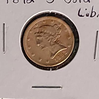 1892 $5 Dollar Liberty Gold Coin