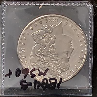 1884 S Morgan Silver Dollar AU UNC