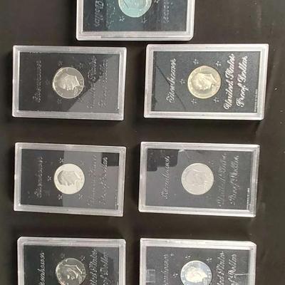 7 Eisenhower Silver Dollars Proofs 