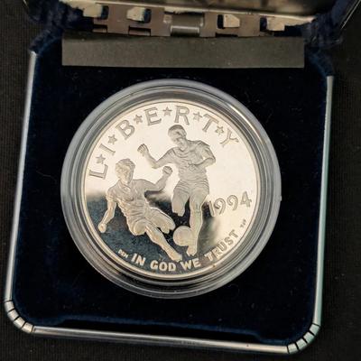 1994 World Cup Silver Dollar Proof Coin