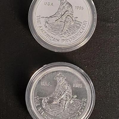 2 1985 Engelhard Silver Rounds