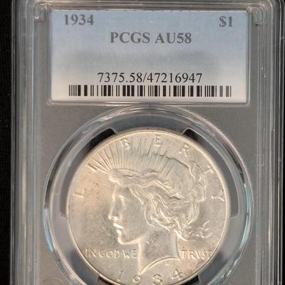 1934 Peace Silver Dollar