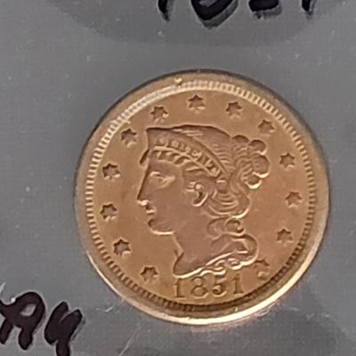 1851 Large Cent AU
