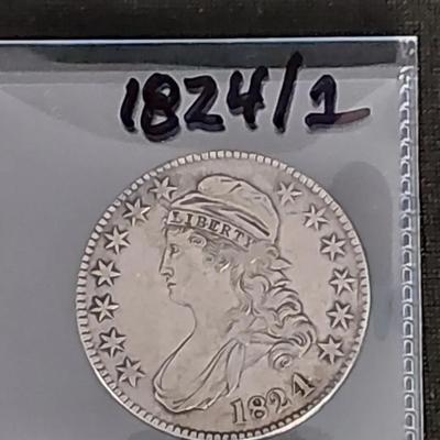 1824/1 Bust Half Dollar Rare Over Date