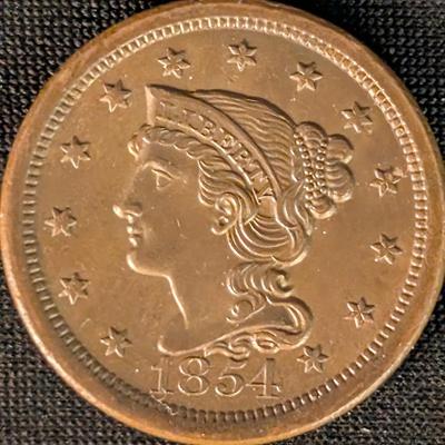 1854 Large Cent (UNC/MS)