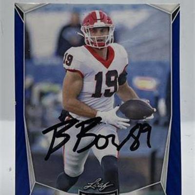 Lot # 001
Brock Bowers Las Vegas Raiders 2023 Leaf #18 Signed Football Card