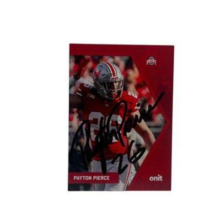 Lot 033   
Payton Pierce, Ohio State Onit #75 Signed Football Card