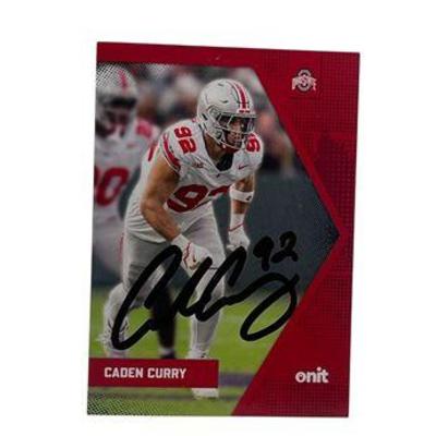 Lot 012   0
Caden Curry, Ohio State #17 Signed Football Card