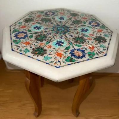 HKF001 Octagonal Inlaid Marble Table