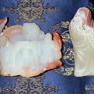 HKF297 Hand Carved Jade Figures from Hong Kong