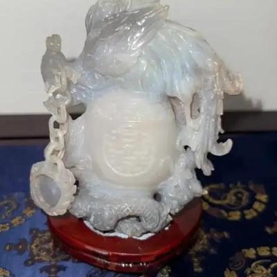 HKF319 Chinese Hand Carved Lavender Jade