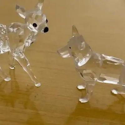 HKF255 - Swarovski Crystal Collectibles - “German Shepherd “ & “Fawn”