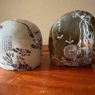 HKF209 Two Stone Carvings 