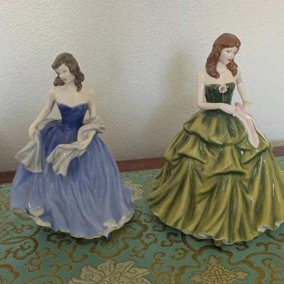 HKF047- Lot of 2 Royal Doulton Porcelain Figurines – Moonlight Serenade and Annabel