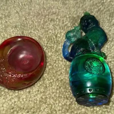 HKF375 Two Taiwanese Crystal Art Pieces